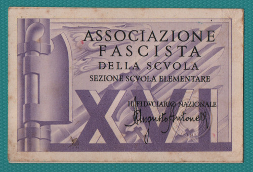 Tessera fascista della scuola - fascista,