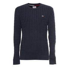 Tommy Hilfiger Maglione Uomo Blu Navy Girocollo Cotone Cable Knit