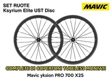 SET RUOTE Ksyrium Elite UST Disc tubeless con copertoni montati e lattice