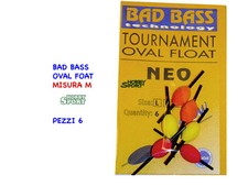 BAD BASS TOURNAMENT OVAL FLOAT NEO MISURA M PER ZATTERINO SURF - BUSTA 6 PZ