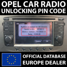 PIN SBLOCCO RADIO OPEL CODICE