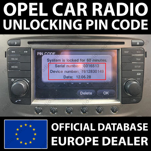 Opel radio pin - opel,
