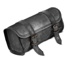 Borsa barilotto portattrezzi pelle per moto custom retro Scrambler LR3 nero