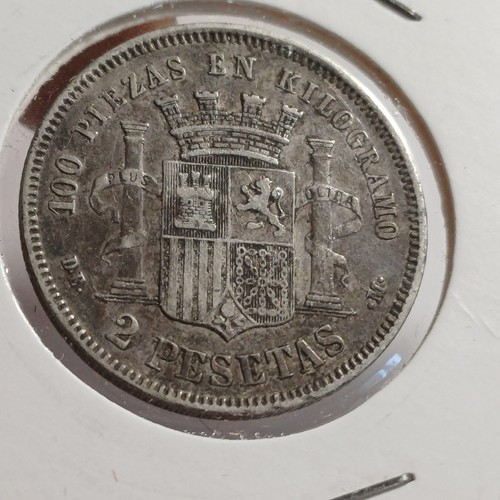 Silver coin pesetas spagna - silver, 2