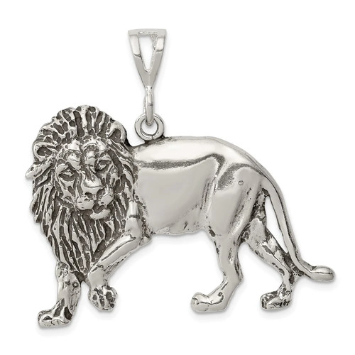 Charm leone anticato argento - leone,