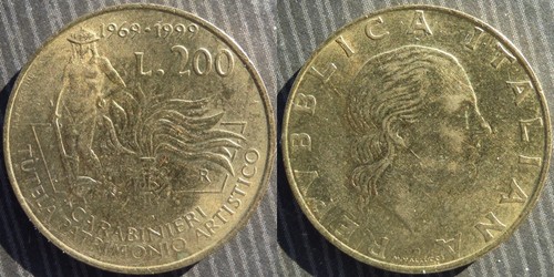 Italy 200 lire - italy, (1999)