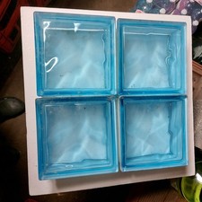 4 blocchi vetro cemento Blu