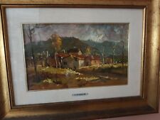 ARTURO BONANOMI: DIPINTO AD OLIO "VILLATICO" OPERA CERTIFICATA.