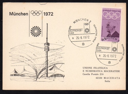 Fdc germania monaco - fdc, 1972