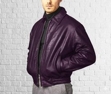 Giacca Bomber In Pelle Viola