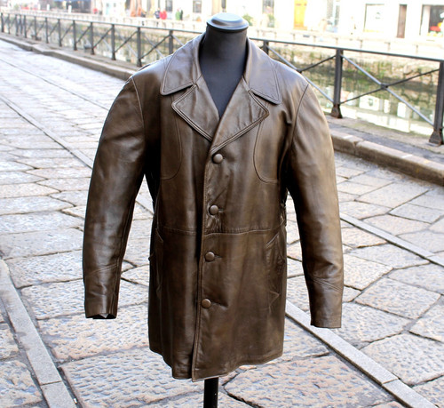 Giacca giaccone pelle vintage