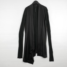 Cardigan ILARIA NISTRI manica lunga asimmetrico nero seta misto cotone mantello