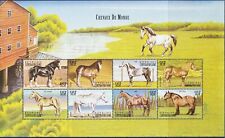 Centrafrica 1999 Razze di Cavalli Animali da Lavoro Trasporto sht MNH