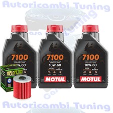 Kit Tagliando Olio Motul 7100 10W60 Filtro Per Kawasaki KLF300 Bayou 1986>1987