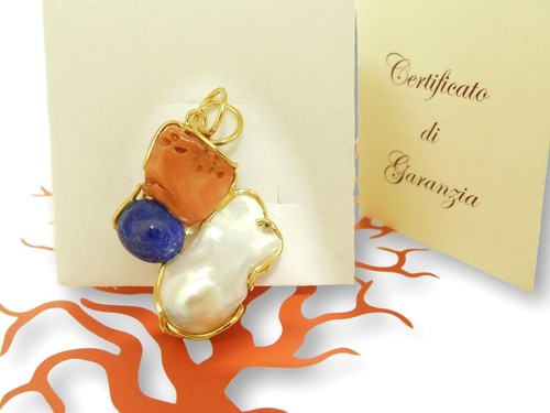 Ciondolo corallo argento - in,