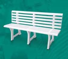 Panchina in Resina Plastica da Giardino Esterno Bianca cm 148x53x75h Isotta PAS
