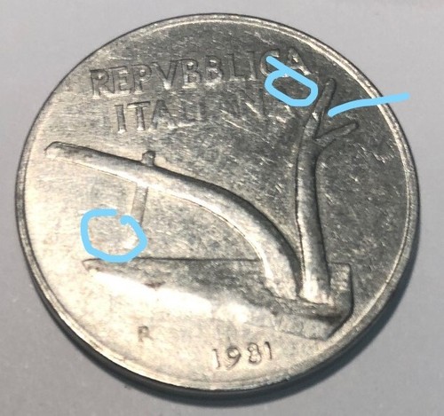 Moneta lire del 1981 spighe - del,