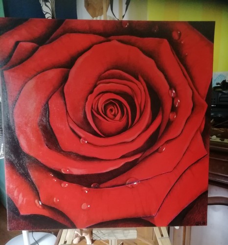 Dipinto fiore - , rossa)