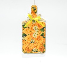 Tagliere in legno stile Snabby chic decorato a mano porta presine da appendere