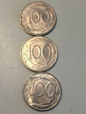 MONETE DA 100 LIRE DELFINO DEL 1993-1994-1996