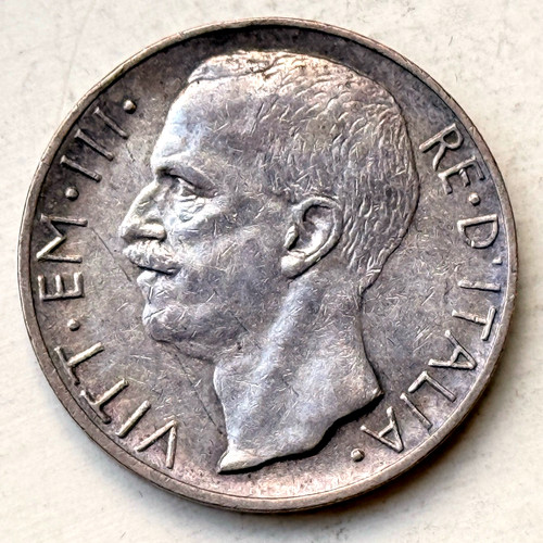 Moneta argento lire 1927 - moneta,
