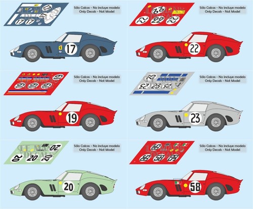 Decals ferrari 250 gto mans - decals, le
