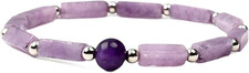Bracciale in Ametista Naturale Con Charme Elegante - Gioiello Spirituale per Ben