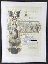 Regio Esercito Italiano - Diploma Medaglia d'Argento gara tiro con pistola 1906