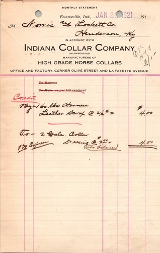 1921 indiana collar company - 1921,