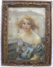 Giuseppe MALDARELLI (Napoli 1885–1958) Giovane ragazza OLIO tela cornice 85x65