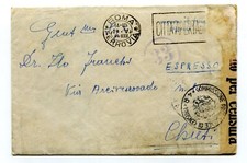 LETTERA 1944 " prelevata per censura, timbro roma citta' aperta