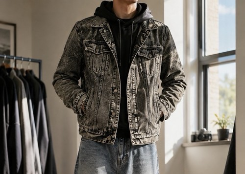 Giacca classica lavaggio denim