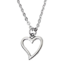 Collana con Cuore Argento a catena in Acciaio inox da Donna ciondolo Amore cuori