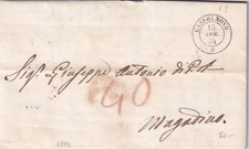 16208-LOMBARDO VENETO, PREF.,DOPPIO CERCHIO DI CASSOLNOVO (P.9) X MAGADINO, 1854