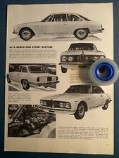 Rara Pubblicità ALFA ROMEO 2000 Sprint BERTONE  1960