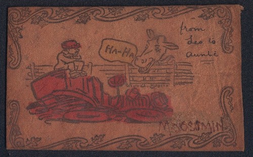 Cartolina pelle auto - in,