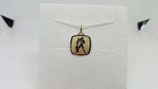 CIONDOLO MEDAGLIA SEGNO ZODIACALE ACQUARIO IN ORO GIALLO 18KT 750 1,05 GRAMMI