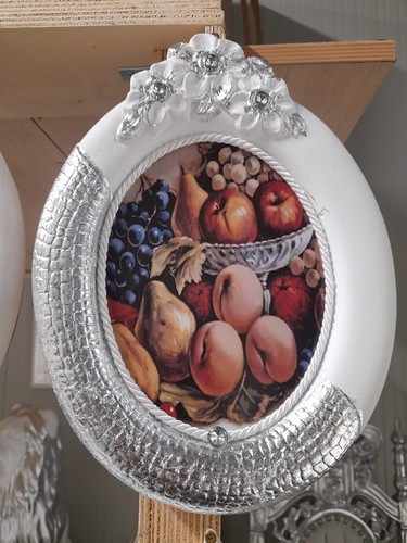 Quadro ovale natura morta - morta, con