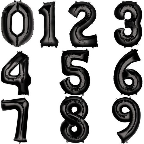 Palloncino numero nero elio - palloncino,