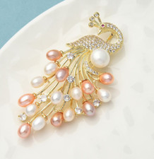 Spilla pavone lusso strass