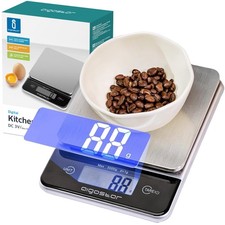AIGOSTAR BILANCIA DA CUCINA PROFESSIONALE DIGITALE ACCIAIO INOX DA 5 kg /11 lbs
