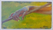 Antonio Rizzi (Cremona 1869 – Firenze 1940) studio di mano olio su tavola 20x35