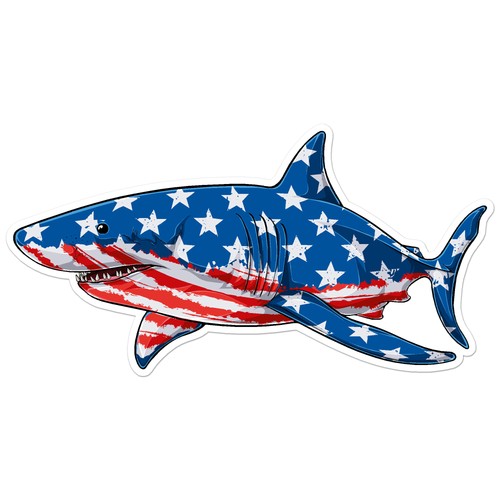 Bandiera usa squalo americano - squalo,