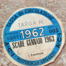 BOLLO ACI 1962 per moto