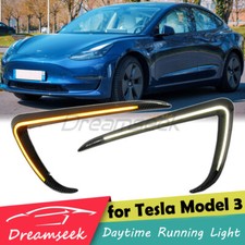Luce di marcia diurna LED DRL per Tesla Model 3 2017+ con fendinebbia girevole sopracciglia