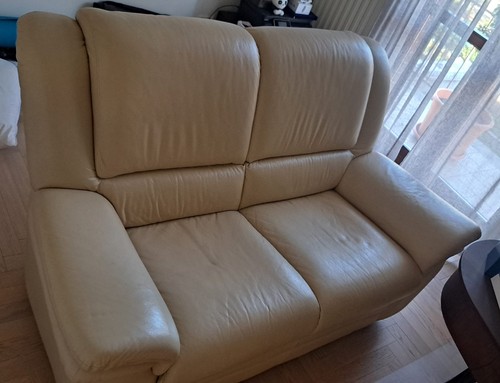Divano posti pelle beige - in,