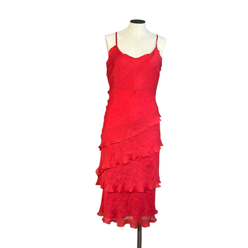 Vestito seta rossa - rossa, con