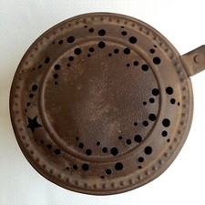 (S1) Antico scaldaletto portabrace in ferro (scaldino, scaldamani)