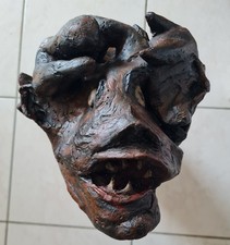 TRIFRONTE    SURREAL TOTEM     NATURAL WOOD SCULPTURE