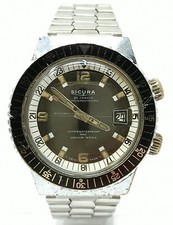 Orologio Sicura superwaterproof 400 vacum tested diver watch vintage swiss made